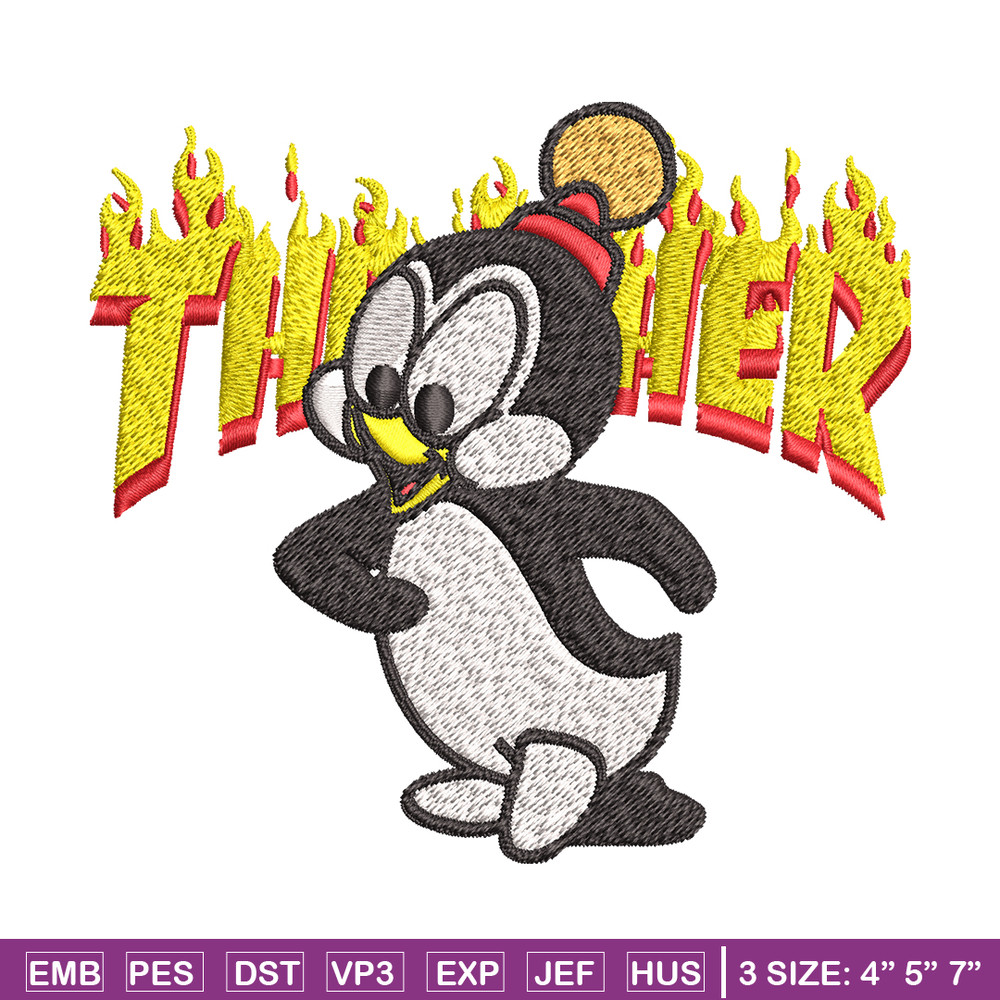 Chilly Willy Thrasher Embroidery design, Chilly Willy Embroidery, cartoon design, Embroidery File, Digital download..jpg