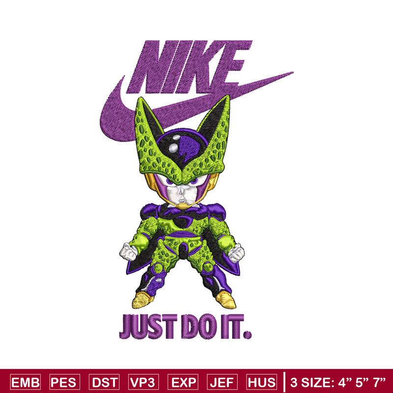 Cell dragon ball Embroidery design, dragon ball Embroidery, Nike design, Embroidery file, anime logo. Instant download..jpg
