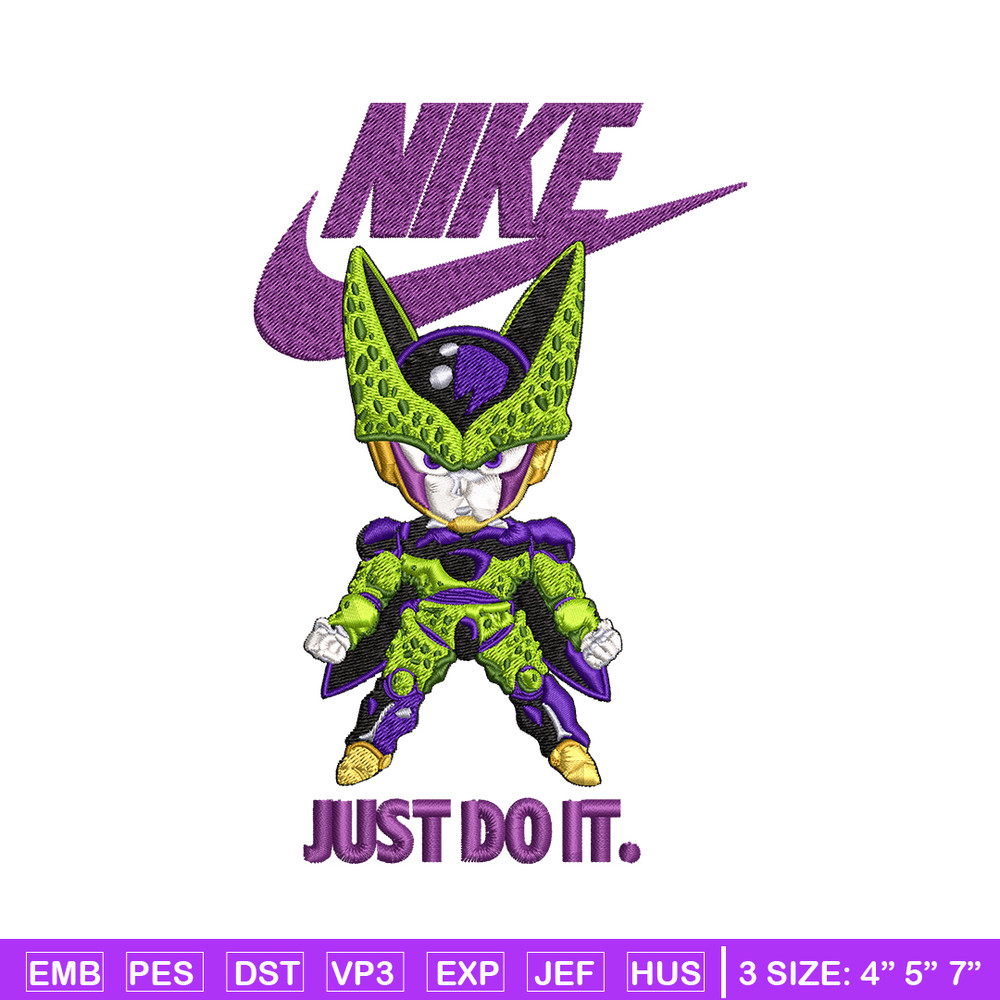 Cell dragon ball Embroidery design, dragon ball Embroidery, Nike design, Embroidery file, anime logo. Instant download..jpg