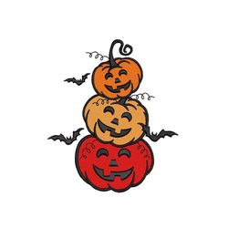 halloween pumpkins machine embroidery design, halloween embroidery file, 5 sizes, instant download