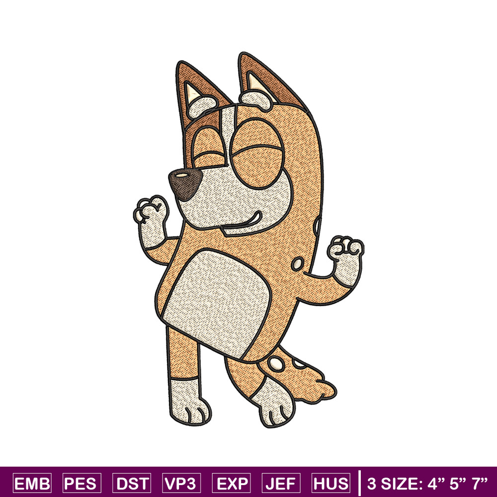 Chilli Heeler Embroidery, Bluey cartoon Embroidery, Embroidery File, cartoon design, cartoon shirt, Digital download..jpg
