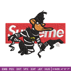 daffy duck supreme embroidery design, daffy duck embroidery, cartoon design, embroidery file, instant download.