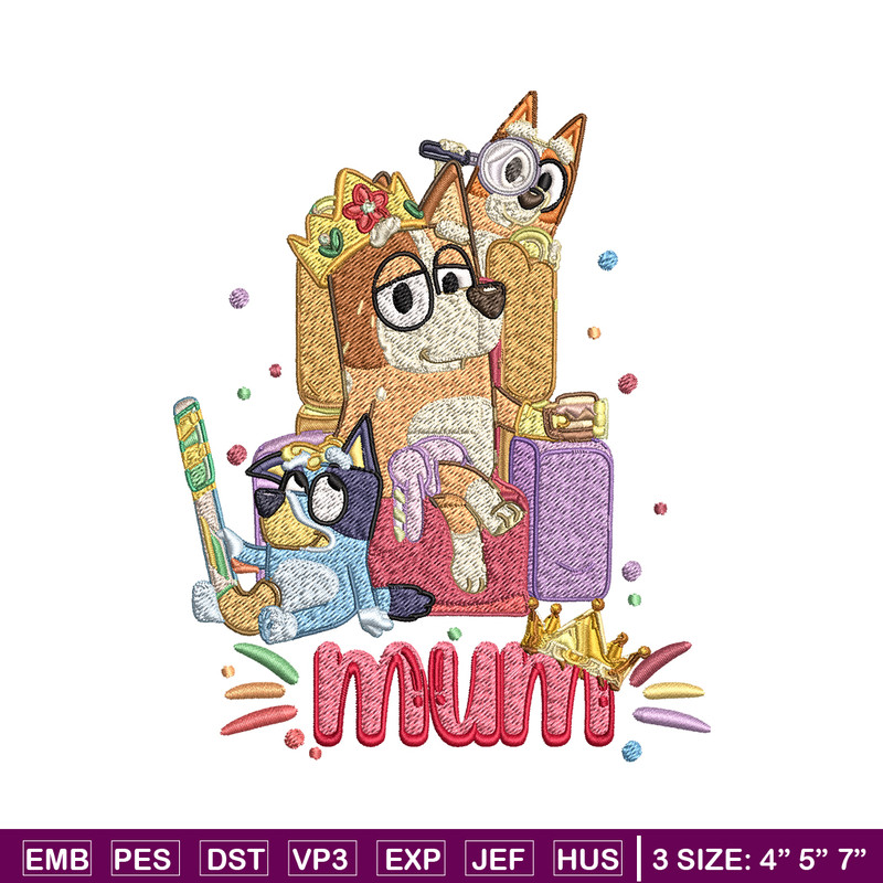 Chilli Heeler Embroidery, Bluey Mum cartoon Embroidery, Embroidery File, cartoon design, cartoon shirt, Digital download.jpg