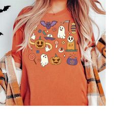 halloween doodles t-shirt, halloween things shirt, cute halloween t-shirt, witch t-shirt, magic