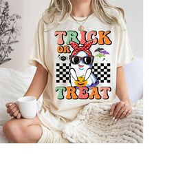 halloween groovy trick or treat t shirt, halloween trick-or-treat, halloween trick-or-treat shirt, funny halloween shirt