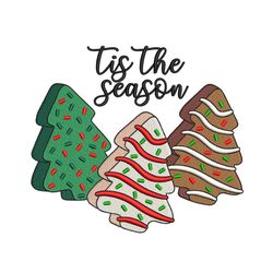christmas tree cake embroidery design, christmas tis the season embroidery design, little debbie cake christmas tree emb