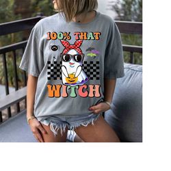 cute groovy halloween 100 that witch, halloween shirt, that witch shirt, halloween costumes, witch shirt, ghost shirt, h