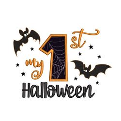 my first halloween applique embroidery design, 5 sizes, instant download