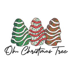 christmas tree cake embroidery design, little debbie cake christmas tree embroidery design, xmas tree embroidery, 4 size