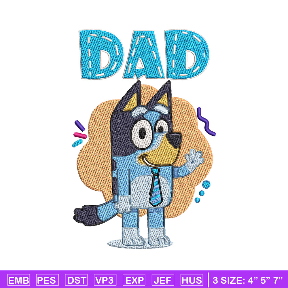 Dad Bluey Embroidery, Bluey Cartoon Embroidery, cartoon Embroidery, cartoon shirt, Embroidery File, Instant download..jpg