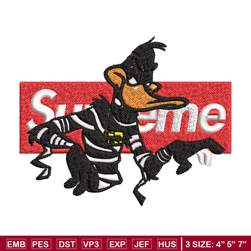Daffy Duck Supreme Embroidery design, Daffy Duck Embroidery, cartoon design, Embroidery File, Instant download..jpg