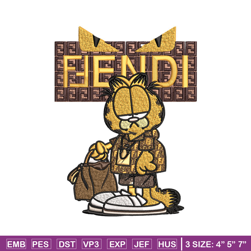 Garfield Fendi Embroidery design, Garfield Fendi cartoon Embroidery, cartoon design, Embroidery File, Digital download..jpg
