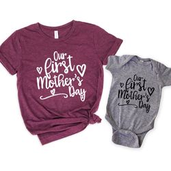 our first mothers day shirt png, mothers day matching shirt png, mothers day mommy and baby outfit,pregnancy announcemen