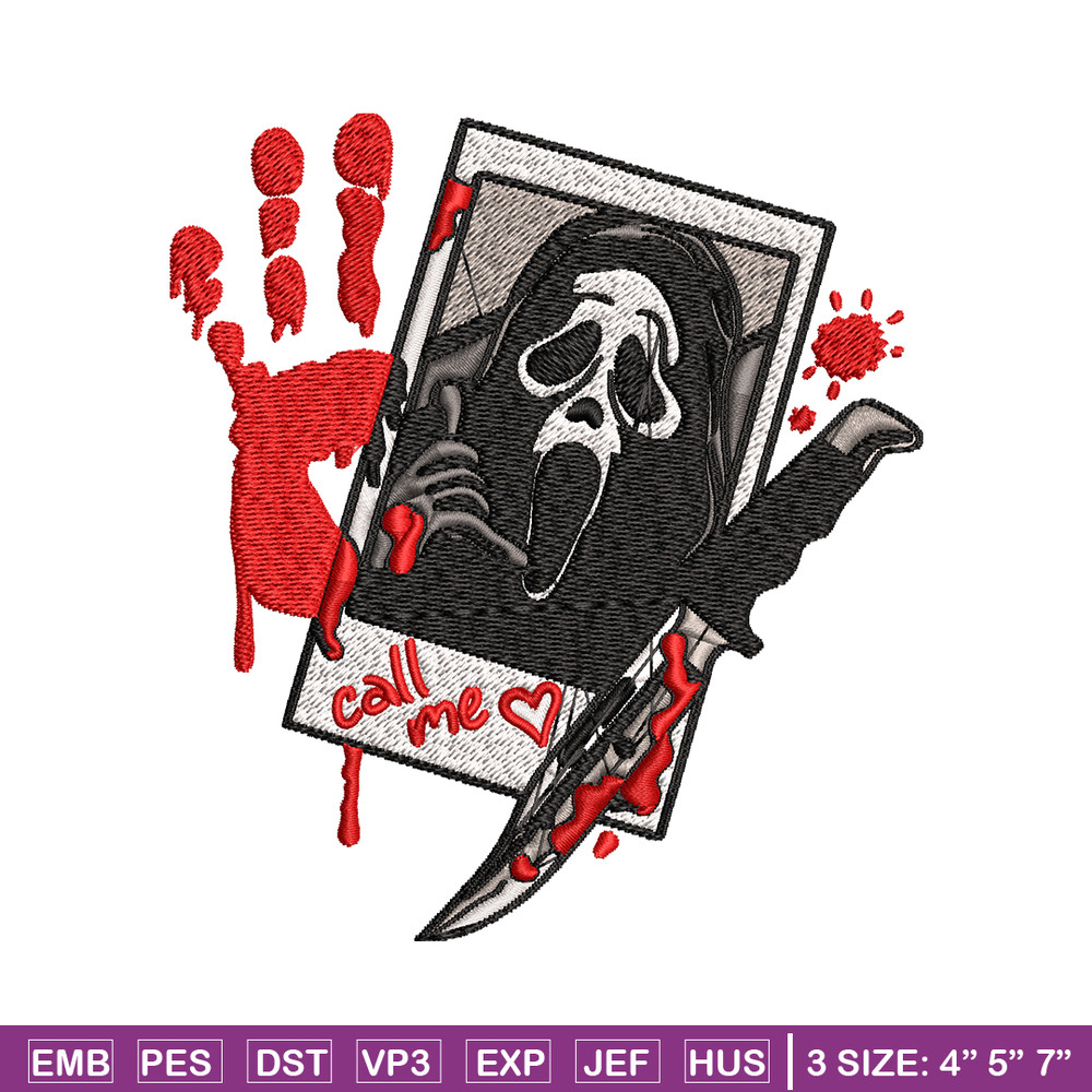 Ghost face Embroidery design, Ghost face horror Embroidery, horror design, Embroidery File, Digital download..jpg