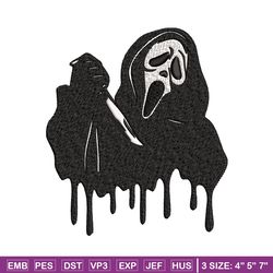 ghostface knife embroidery design, horror embroidery, embroidery file, logo design, logo shirt, digital download.