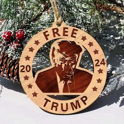Trump Mugshot Ornament: Free 2024 Christmas Tree Decor - MAGA Merchandise