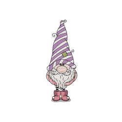 cute gnome embroidery design, christmas embroidery design, 4 sizes, instant download