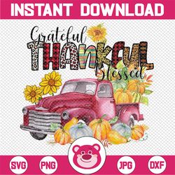 grateful thankful blessed png, truck png, leopard, buffalo plaid png, blessed png, pumpkin png, thankful png, grateful,