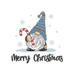 Merry Christmas Gnome Embroidery Design, 4 sizes, Instant Download
