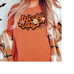 halloween groovy retro spooky vibes t-shirt, stay spooky shirt, retro fall shirt, fall shirt, halloween , iprintasty hal