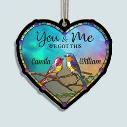 God Gave Me You - Personalized Suncatcher Ornament: Perfect Christmas Gift for Couples Spouse and Family