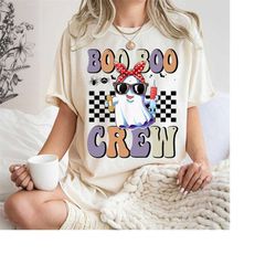 boo boo crew nurse halloween ghost costume paramedic nurse t-shirt boo boo crew nurse lazy halloween boo nurse shirt hal