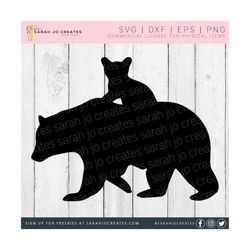 Bear with Cub SVG - Animal SVG - Bear with Cub Silhouette SVG - Grizzly Bear with Cub Svg - Baby Bear Cub Vector - Baby Bear Cub Svg