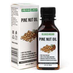 Siberian Pine Nut Oil Natural Extra Virgin Cold Pressed 100 ml 3.4 fl oz Unrefined Raw Wild Harvested Exclusive Omega-6