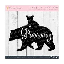 Grammy Bear SVG - Animals SVG - Bear with Cub Silhouette SVG - Grizzly Bear with Cub Svg - Baby Bear Cub Svg - Grandma Bear Svg