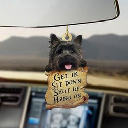 Cairn Terrier Car Hanging Ornament Gift for Pet Lovers - Get In Sit Down and Hang On!