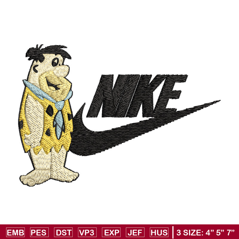 Fred Flintstone Nike Embroidery design, Fred Flintstone Embroidery, Nike design, Embroidery file, Instant download..jpg