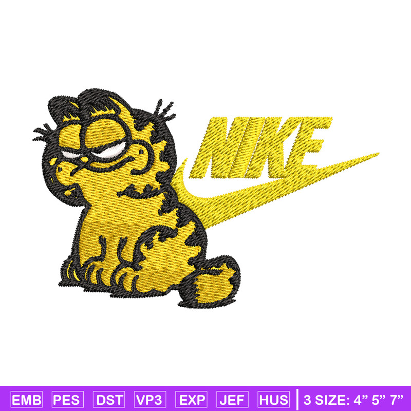 Garfield Nike Embroidery design, cartoon Embroidery, Nike design, Embroidery file, cartoon shirt, Instant download..jpg