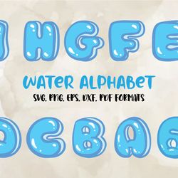 water letter alphabet font svg png, modern font, fonts for cricut, beauty font, font for t-shirts 09