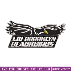 liu brooklyn blackbirds embroidery design, liu brooklyn blackbirds embroidery, logo sport embroidery, ncaa embroidery.