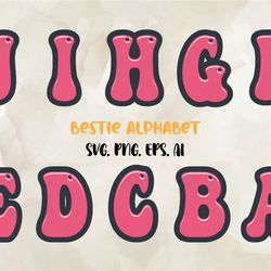 bestie font svg, bestie alphabet svg, modern font, fonts for cricut, beauty font, font for t-shirts 35