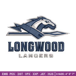 longwood lancers embroidery design, longwood lancers embroidery, logo sport embroidery, ncaa embroidery.
