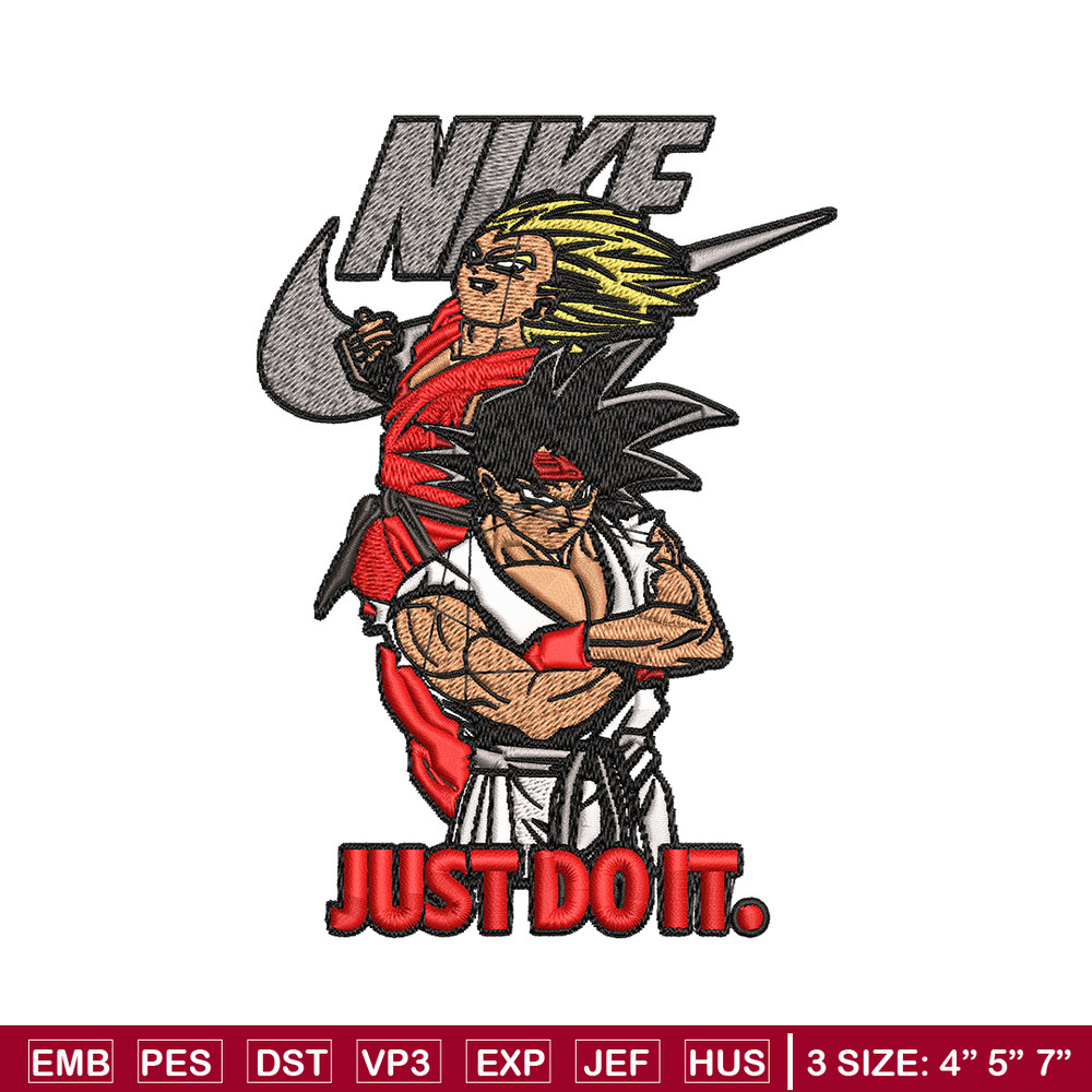 Goku and Vegeta Nike Embroidery design, Dragon ball Embroidery, Nike design, Embroidery file, Instant download..jpg