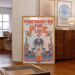 70s decor, 70s floral pattern print, retro home decor, hippie 60s decor, vintage poster, wall art, retro 60s home decor,