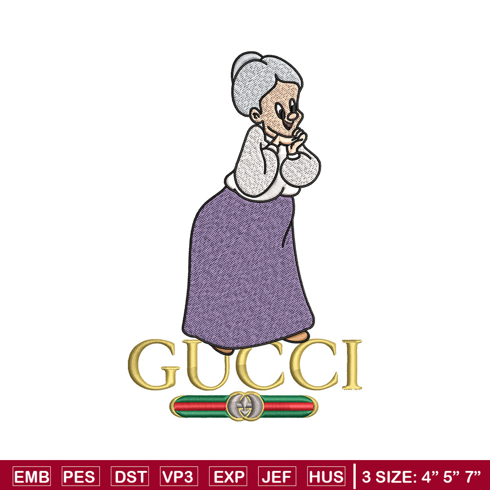 Granny Gucci Embroidery design, Granny Gucci cartoon Embroidery, cartoon design, Embroidery File, Instant download..jpg