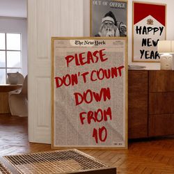 christmas wall art, typography print, red wall art, psychedelic poster, aesthetic print, vintage poster, trippy art, ret