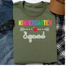 kindergarten squad teacher shirt, kindergarten team t-shirt, kindy teacher tshirt, kinder crew tees, kinder squad, cute