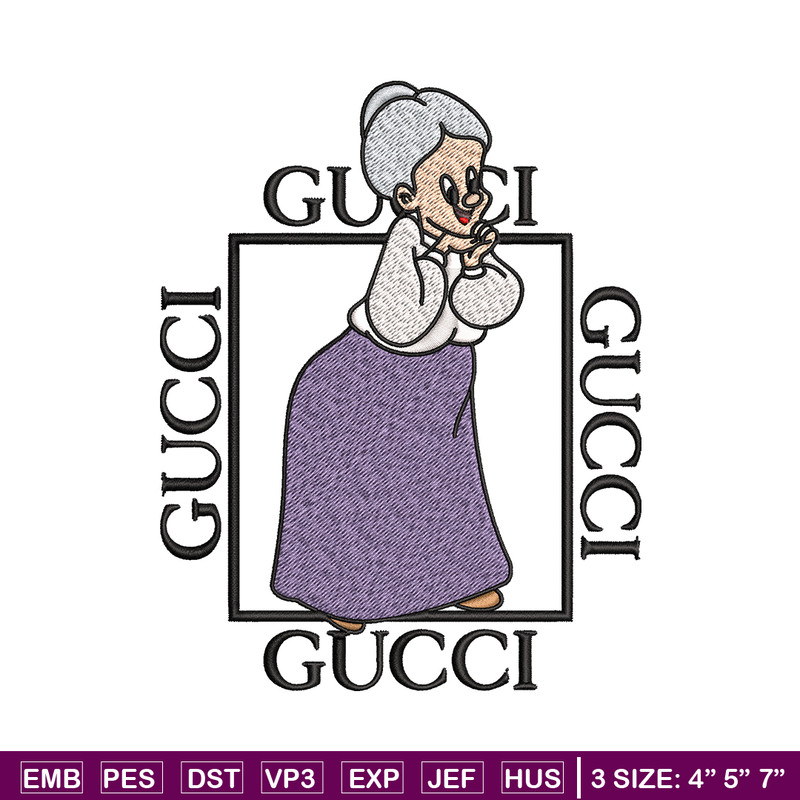 Granny Gucci Embroidery design, Granny Gucci Embroidery, cartoon design, Embroidery File, Gucci logo, Digital download..jpg