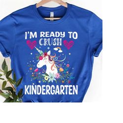 I'm Ready To Crush Kindergarten Shirt Girls, Funny Pre K Team Teachers Shirts, Back to School Shirt, Kids First Day of K