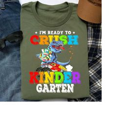 I'm Ready To Crush Kindergarten Shirt Boys,Funny Pre K Team Teachers Shirts, Back to School Shirt, Kids First Day of Kin
