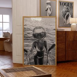 party poster, 70s wall art, black wall art, disco ball print, psychedelic poster, vintage poster, psychedelic art, retro