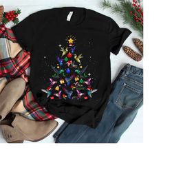 Hummingbird Christmas Sweatshirt,Cute Hummingbird Christmas T Shirt, Christmas Hummingbird Sweatshirt, Bird Lovers Gifts