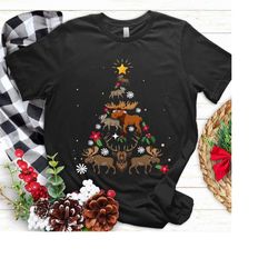 Funny Moose christmas tree shirt,Moose Christmas Sweatshirt, Moose Loves Sweater, Moose Reindeer Shirt, Moose Shirt Chri