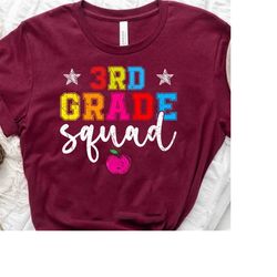 3rd third grade teacher squad shirt funny back to school gifts tshirt for elementary teachers squad vibes girls boys fir