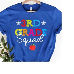 3rd Third Grade Teacher Squad Shirt Funny Back To School Gifts Tshirt For Elementary Teachers Squad Vibes Girls Boys Fir