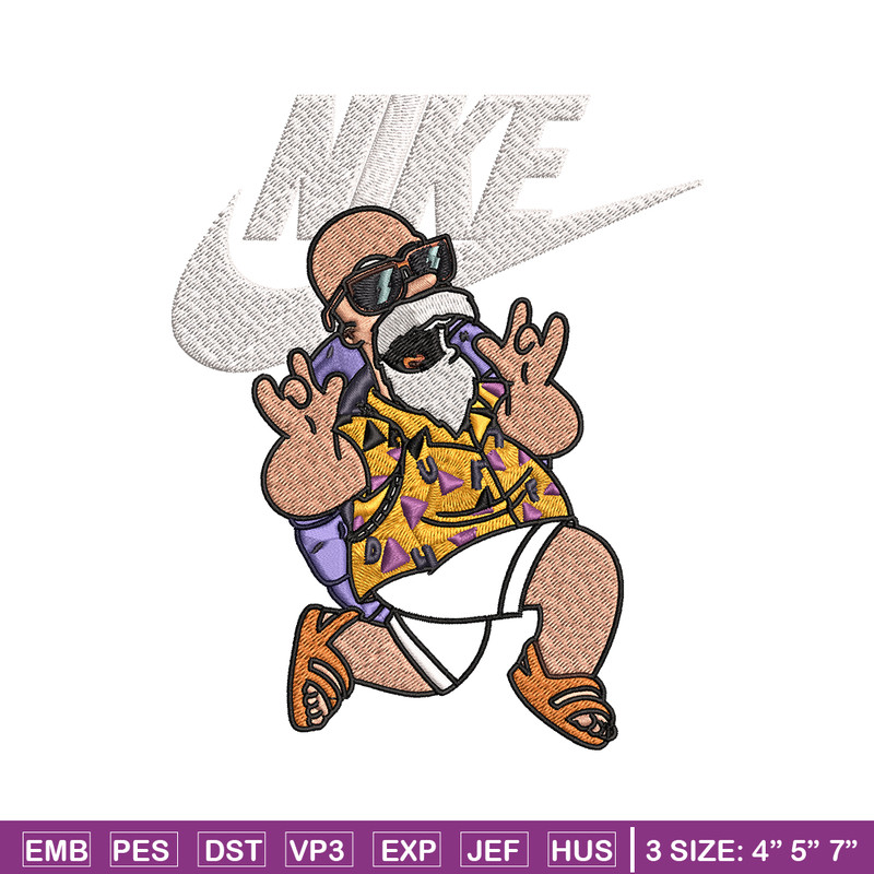 Master Roshi Nike Embroidery design, Dragon ball Embroidery, Nike design, Embroidery file, anime shirt, Instant download.jpg